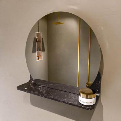 MONDIAZ SPOT spiegel rond 40cm met Spiegelplanchet kleur Lava.