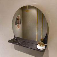 MONDIAZ SPOT spiegel rond 40cm met Spiegelplanchet kleur Lava. - thumbnail