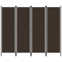 Kamerscherm met 4 panelen 200x180 cm bruin - thumbnail