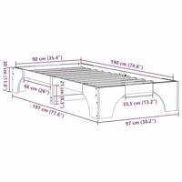 Bedframe Naturel 90 x 190 cm Massief grenenhout - thumbnail