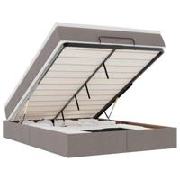 Ottoman bed met matras 140x200cm stof taupe - thumbnail