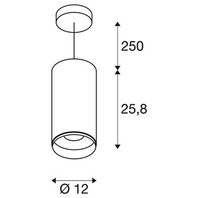 SLV HanglampNuminos XL zwart 3000K - 24gr - 1005711