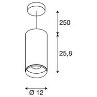 SLV HanglampNuminos XL zwart 3000K - 24gr - 1005711 - thumbnail