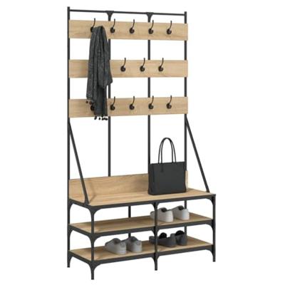 VidaXL Kledingrek met schoenenrek 100x40x184 cm sonoma eikenkleurig