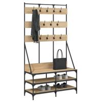 VidaXL Kledingrek met schoenenrek 100x40x184 cm sonoma eikenkleurig - thumbnail