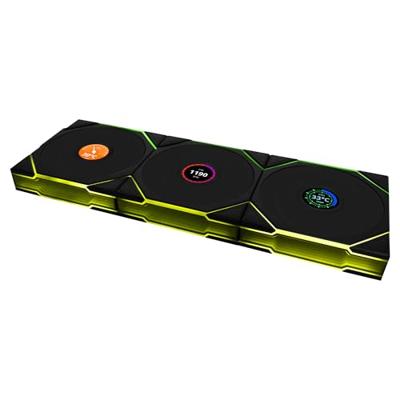 Lian Li Lian Li UNI FAN TL Wireless LCD Lüfter, ARGB, PWM, 3er-Pack inkl. Controller PC-ventilator Zwart (b x h x d) 120 x 28 x 124 mm Lian Li Lian Li UNI FAN TL Wireless LCD Lüfter, ARGB, PWM, 3er-Pack inkl. Controller PC-ventilator Zwart (b x h x d) 120 x 28 x 124 mm