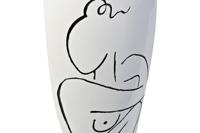 Vaas DKD Home Decor Abstract Wit Hars Modern (34 x 34 x 73.5 cm) - thumbnail