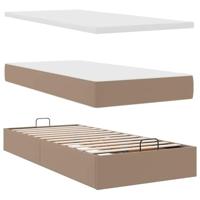 Ottomaanse bed met matras 80x200cm kunstleer cappuccinokleurig - thumbnail