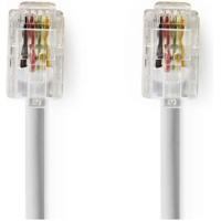 Telefoonkabel | RJ10 male - RJ10 male | 2,0 m | Wit - thumbnail
