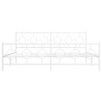 Bedframe met hoofd- en voeteneinde metaal wit 193x203 cm - thumbnail