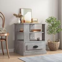 Bijzettafel 50x50x60 cm bewerkt hout betongrijs - thumbnail