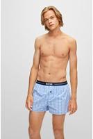 Hugo Boss Boxers wijd 2-pack streep-ruit blue - thumbnail