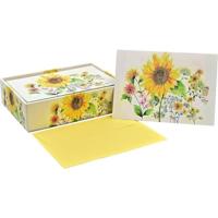 Watercolor Sunflower Notitiekaarten 14 stuks - thumbnail