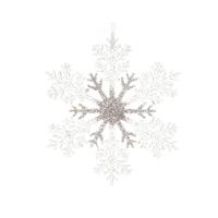 Sneeuwvlok plc hang d32c transparant/zilver kerstbal hangdeco kerst Decoris - Decoris - thumbnail