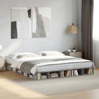 Bedframe bewerkt hout grijs sonoma eikenkleurig 200x200 cm - thumbnail