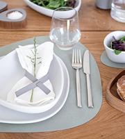 LIND DNA - Dinner Mat Curve - Placemat 37x44cm Nupo Olive Green - thumbnail