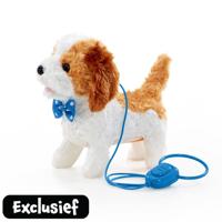 Walk Along puppy - bruin/wit - thumbnail