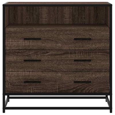 Ladekast 70x41x70 cm bewerkt hout bruin eikenkleur