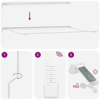 Luifel automatisch uittrekbaar LED 600x300 cm antraciet en wit