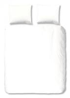 HIP Dekbedovertrek "uni dessin" - Wit - (200x200/220 cm) - Katoen Satijn - thumbnail