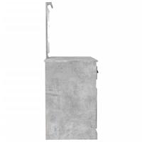 Kaptafel met LED 90x50x132,5 cm bewerkt hout betongrijs - thumbnail