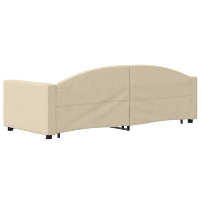 Slaapbank met onderschuifbed en lades 80x200 cm stof crèmekleur
