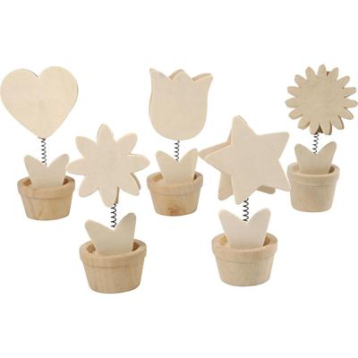 Creativ Company Versier je houten memoclip bloem, 10st.