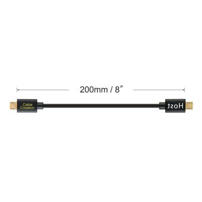 CableCreation Micro USB naar Micro USB-kabel, Micro USB stekker naar Micro USB-stekker, OTG-kabel (compatibel DJI afstandsbediening), nauwe uitwisselingskabel, korte USB OTG-adapter, 20 cm, zwart