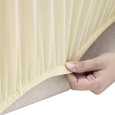 VidaXL Vierzitsbankhoes stretch polyester jersey crèmekleurig