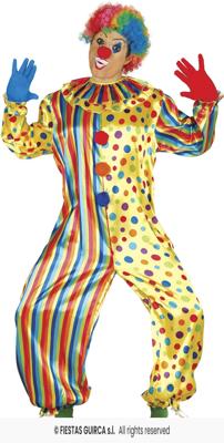 Gekleurde Clown Jumpsuit volwassen