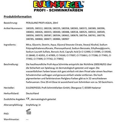 Creativ Company Schmink, pearlised orange, 20 ml/ 1 doosje Creativ Company Schmink, pearlised orange, 20 ml/ 1 doosje