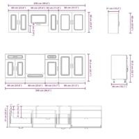 8-delige Keukenkastenset Kalmar bewerkt hout wit - thumbnail