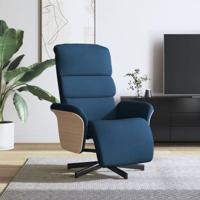 Fauteuil verstelbaar met voetensteun stof blauw - thumbnail