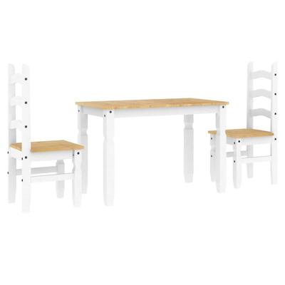 3-delige Eethoek Panama massief grenenhout wit