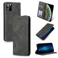 Retro huid voelen Business magnetische horizontale Flip lederen case voor iPhone 11 Pro Max (donkergrijs) - thumbnail