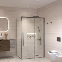 Douchecabine Sanivo Nova Soft Close Gunmetal Helder Glas (Alle Maten) - thumbnail