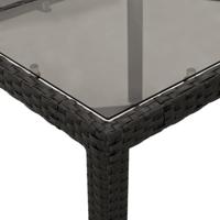 7-delige Tuinset met kussens poly rattan en acaciahout zwart - thumbnail