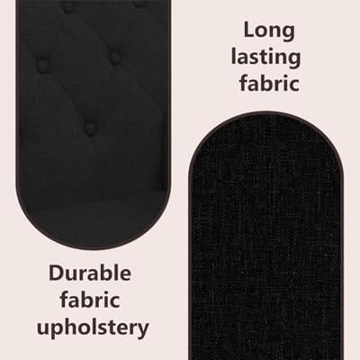 Bankje met rugleuning 120x62x75,5 cm stof zwart Bankje met rugleuning 120x62x75,5 cm stof zwart