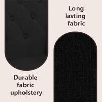 Bankje met rugleuning 120x62x75,5 cm stof zwart - thumbnail