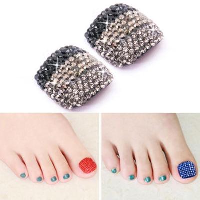 2 stuks Crystal nep Nail Art Tips Rhinestone volledige dekking teennagels Decals stickers (NO: 19)