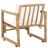 Tuinstoelen 2 st met kussens bamboe - thumbnail