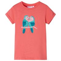 Kindershirt 128 koraalkleurig - thumbnail