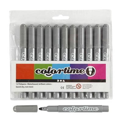 Colortime Grijze jumbo stiften, 12st. Colortime Grijze jumbo stiften, 12st.