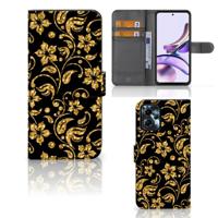 Motorola Moto G13 | G23 Hoesje Gouden Bloemen - thumbnail