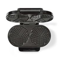 Nedis kawp110fbk dubbel wafelijzer 2x 14 cm 1200 w zwart - thumbnail