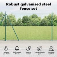 VidaXL Afrasteringspaal groen 10 x 1,6 m (60 x 60 mm gaas) - thumbnail