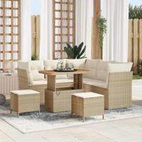 Tuinbankenset 8 pcs Beige poly rattan - thumbnail