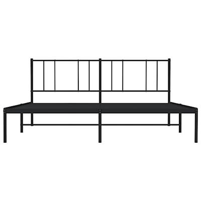 Bedframe met hoofdbord metaal zwart 180x200 cm Bedframe met hoofdbord metaal zwart 180x200 cm