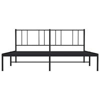 Bedframe met hoofdbord metaal zwart 180x200 cm - thumbnail
