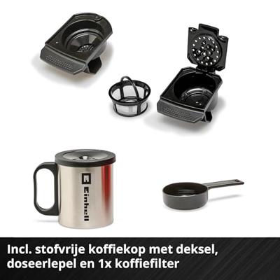 Einhell TE-CF 18 Li-Solo Power X-Change Koffiezetapparaat Rood Capaciteit koppen: 1 Met filterkoffie-functie